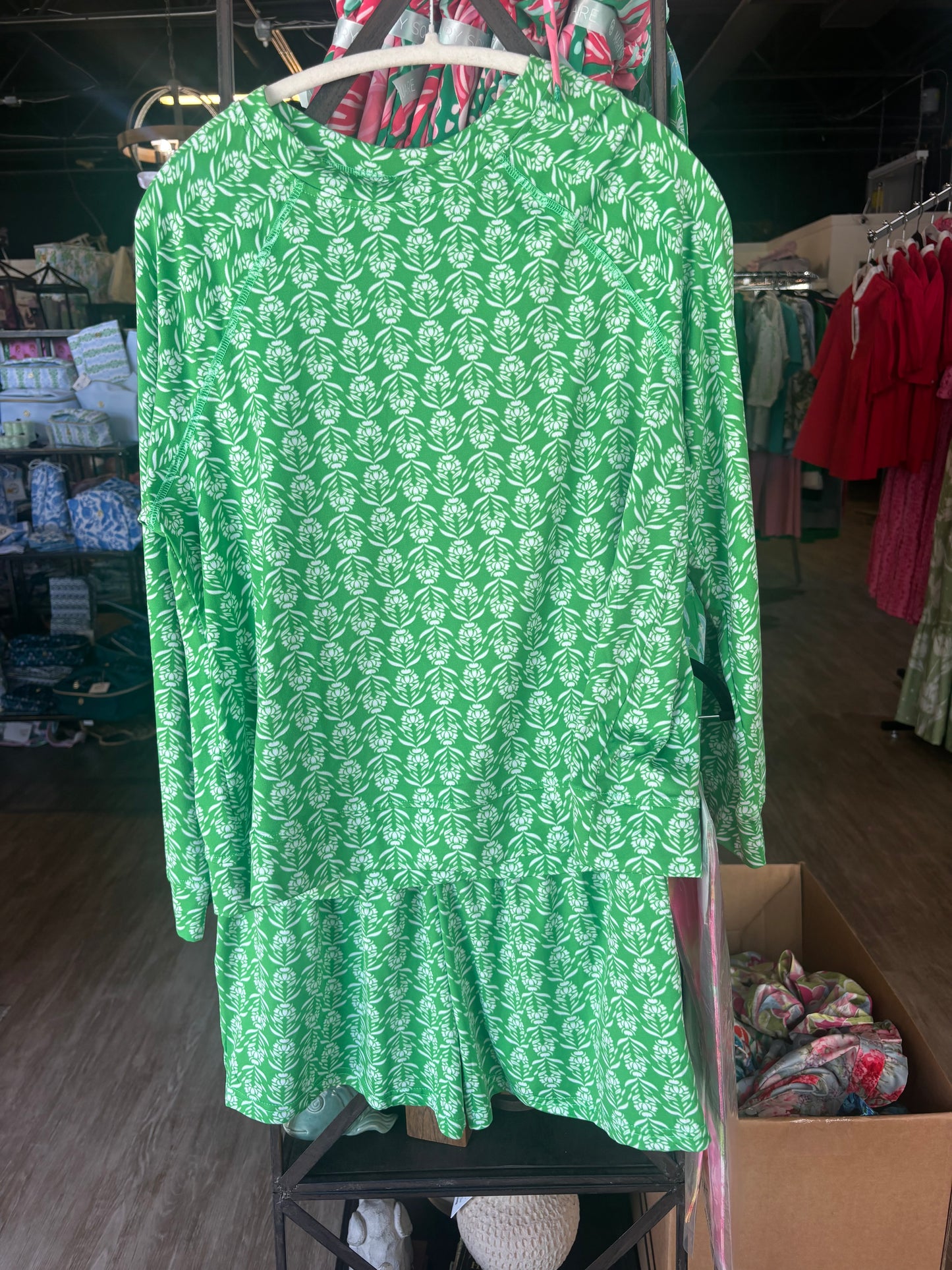 Mary Square Green Patterned Pajamas