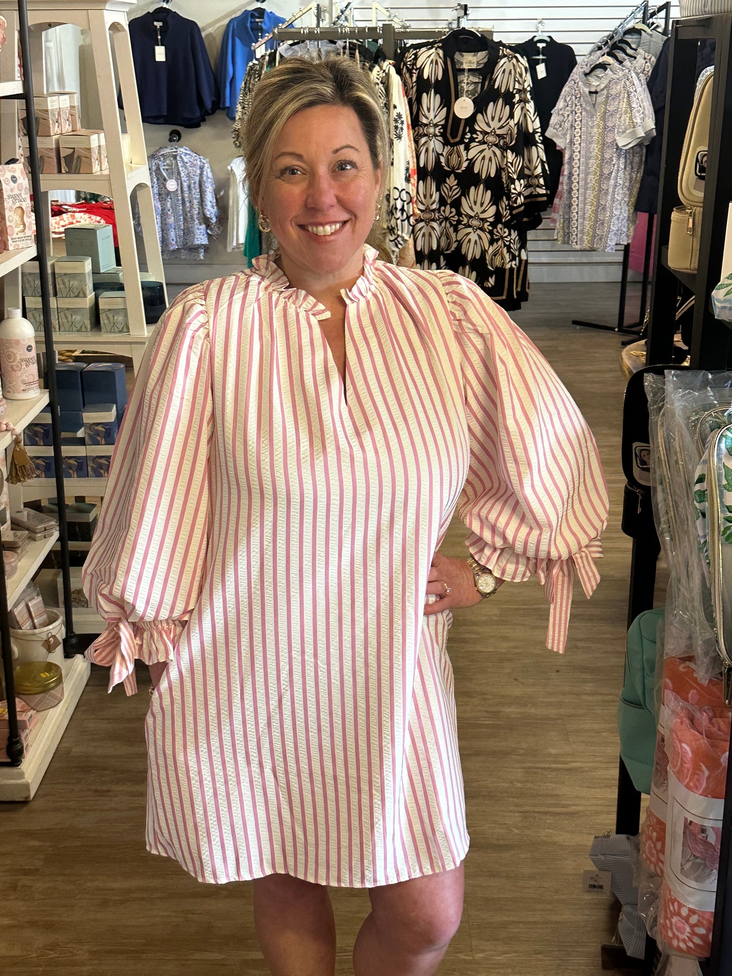 Pink and White Ellie Dress