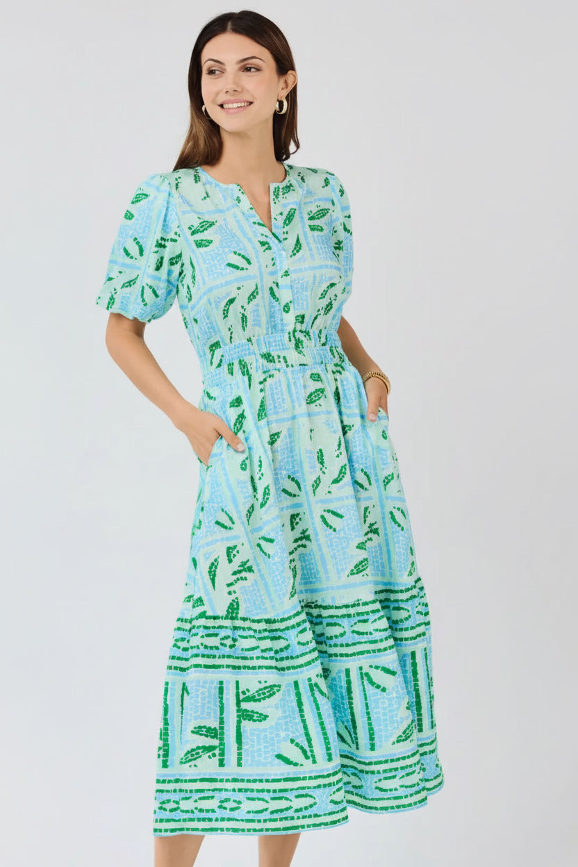 Trellis Blue Green Dress