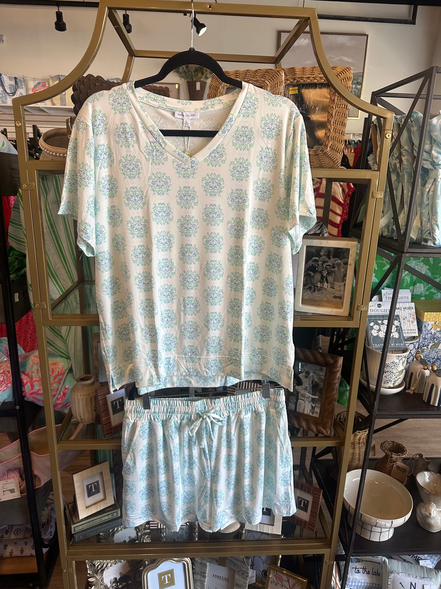 Mary sqaure short sleeve Pajamas