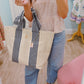 Navy Striped tote bag