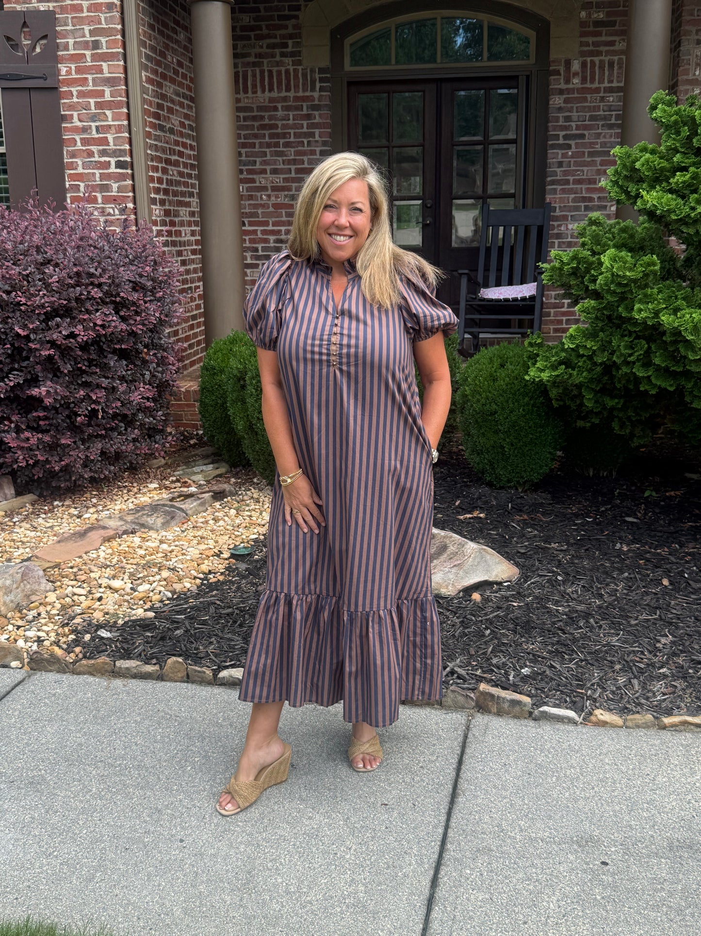 Brown/ Navy Striped Fall