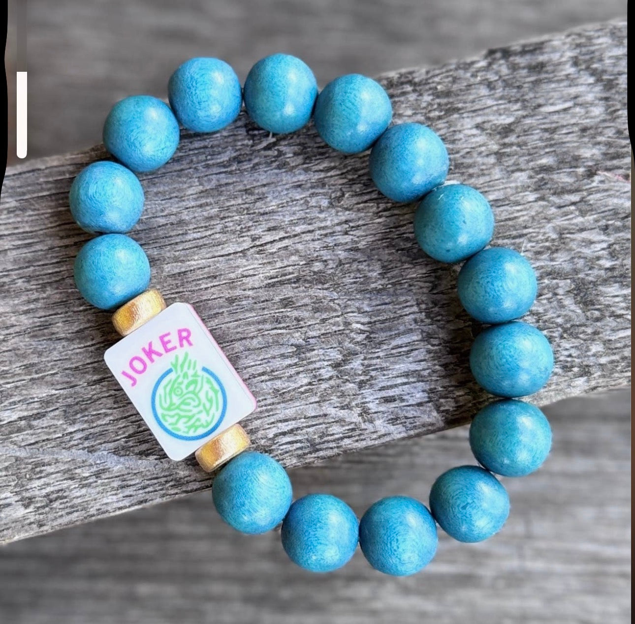 Mahjong Teal Handmade Bracelet