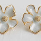 French Enamel Gardenia Earrings ￼
