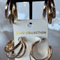 Three Hoop Gold Earrings