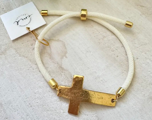 Off White Cross Bracelet