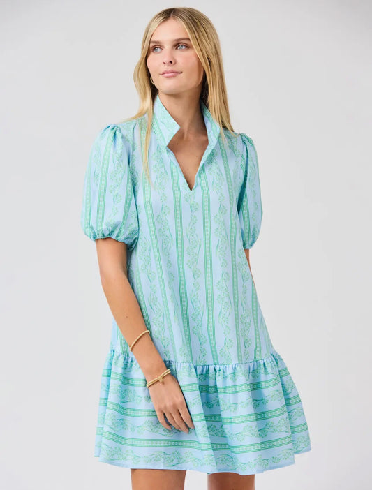 Blue Green Garden Lace Dress