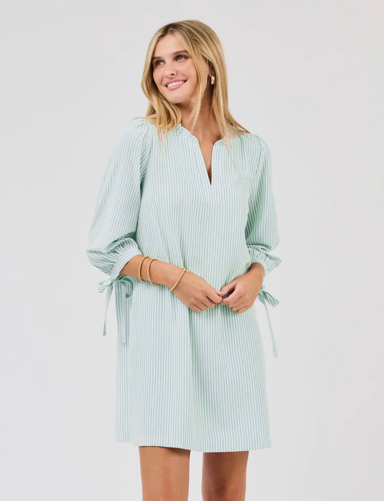 Seafoam Striped Dress