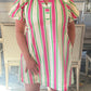 Fun Green And Pink Stripes Dress