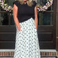 2 piece dress black  polka dot